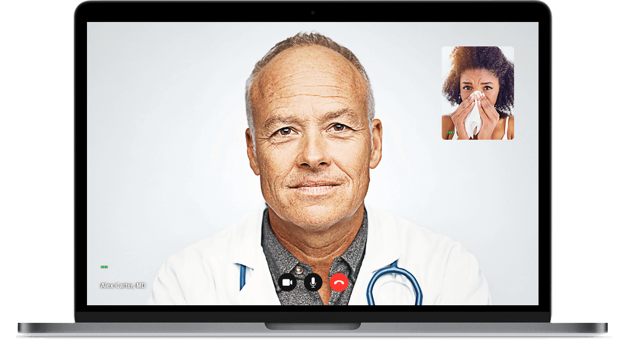 Video Call on desktop computer screen