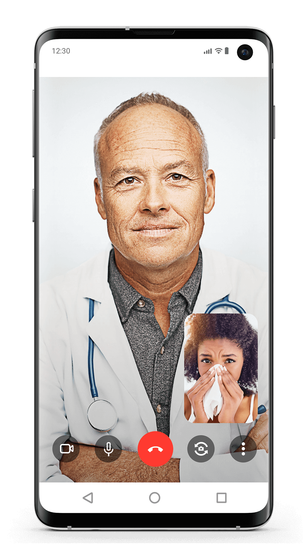 Click the video call buttons to see what they do.